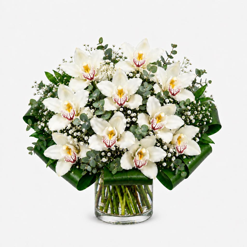 Ramo de orquídeas blancas
