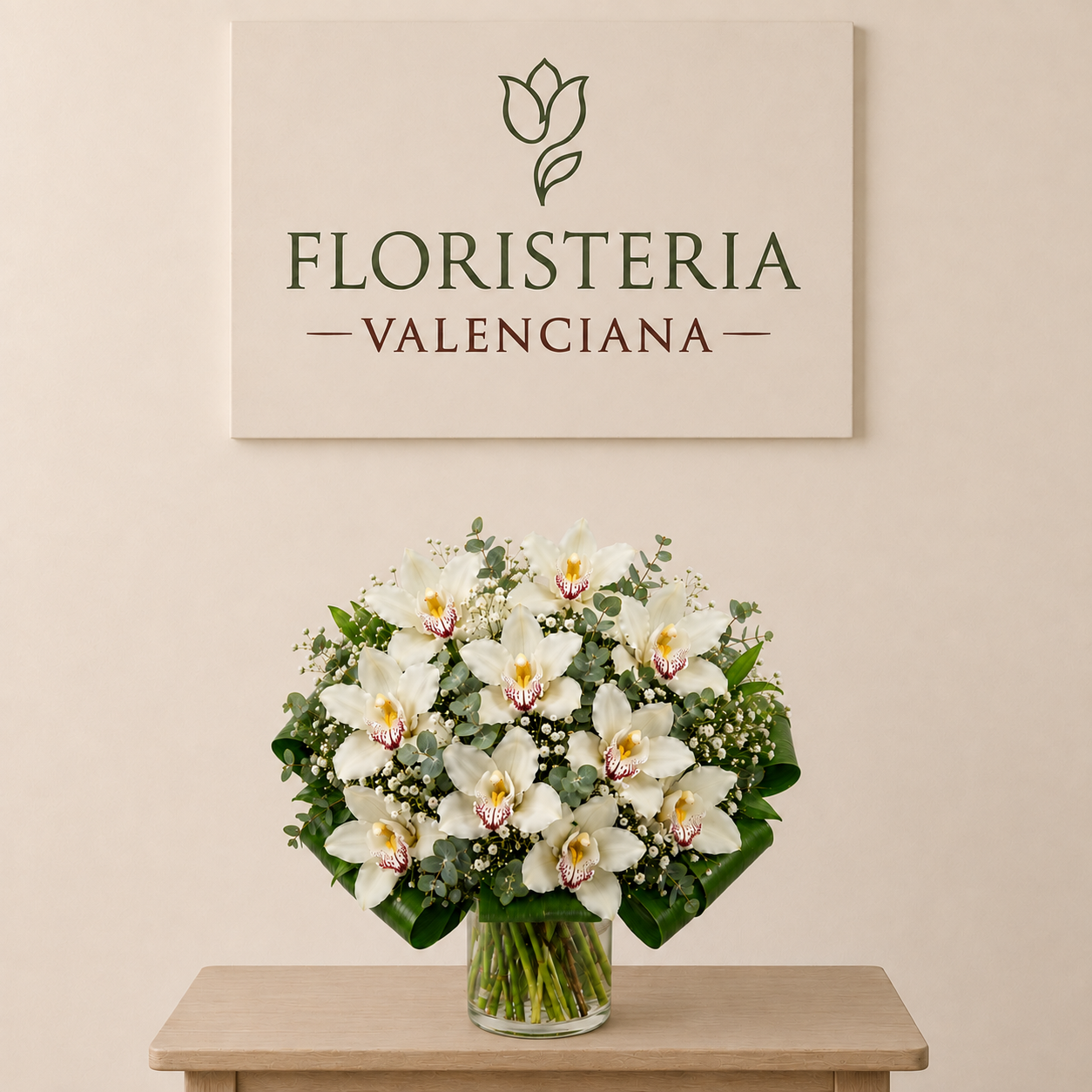 Ramo de orquídeas blancas
