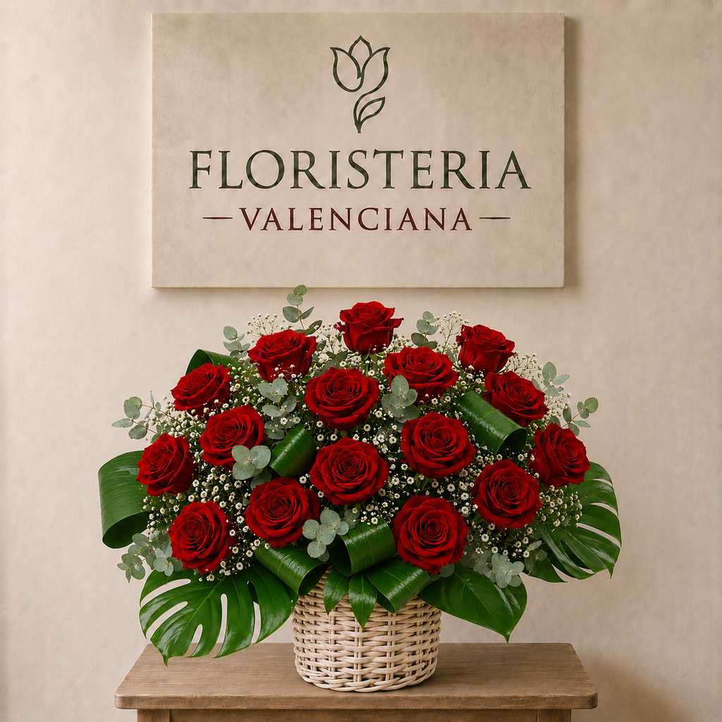 Basket of red roses