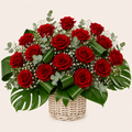 Basket of red roses