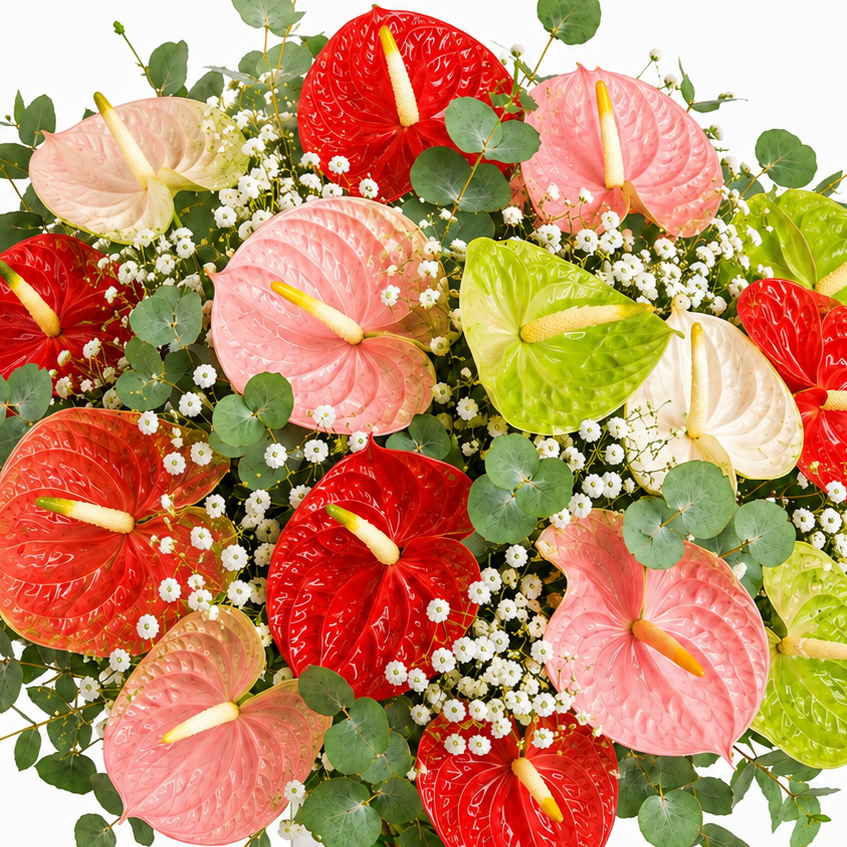 Ramo Anthurium multicolor