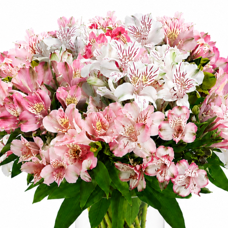 Bouquet of pink and fuchsia alstroemerias