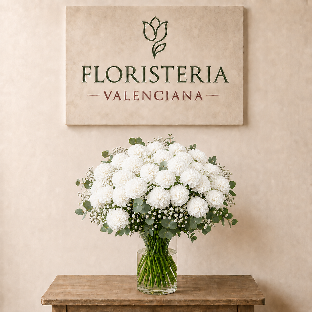 Bouquet of white carnations