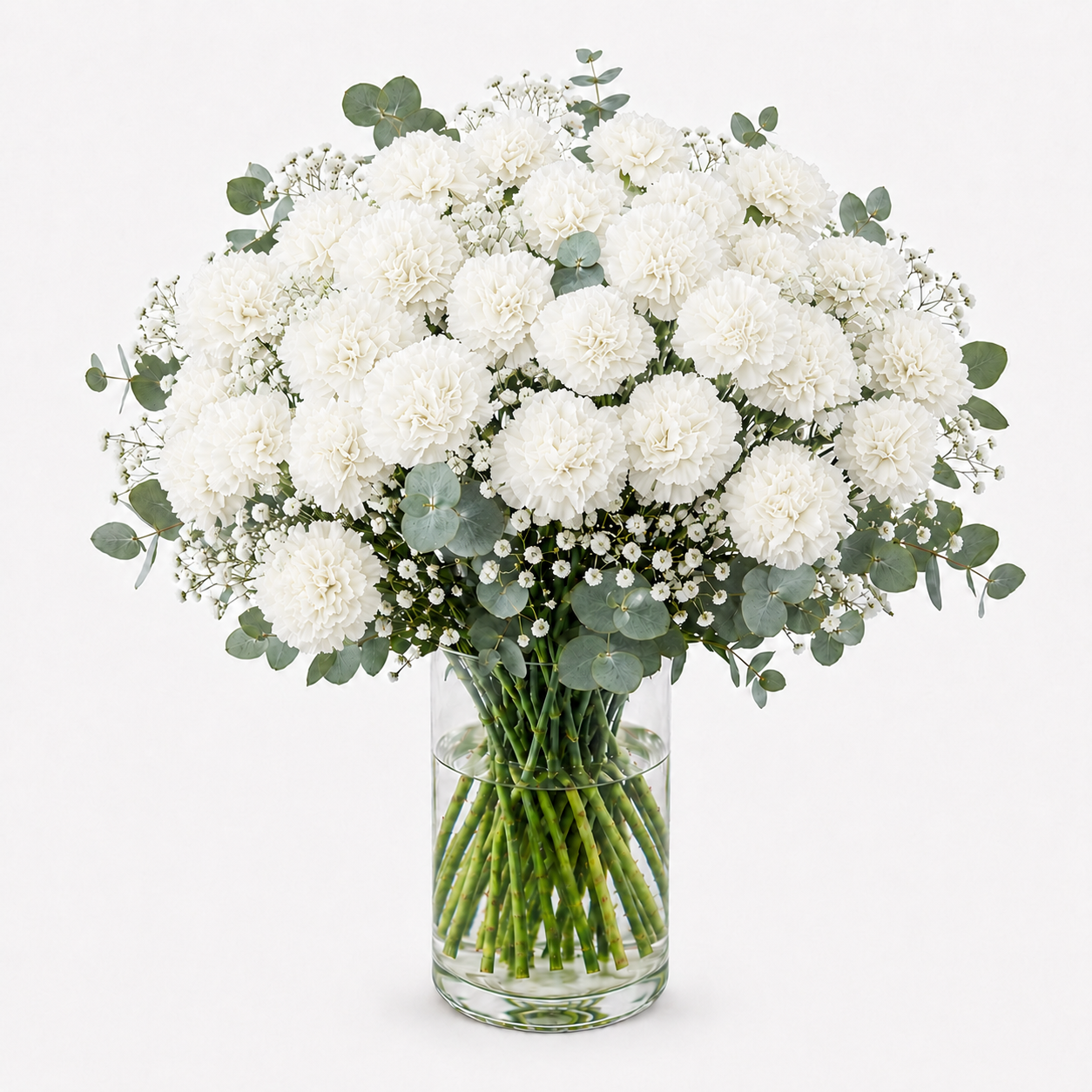 Ramo de claveles blancos