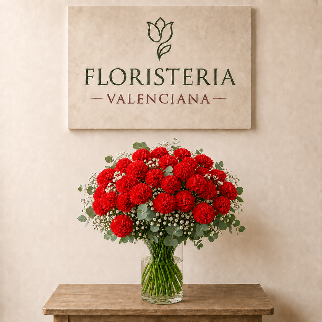 Bouquet of red carnations
