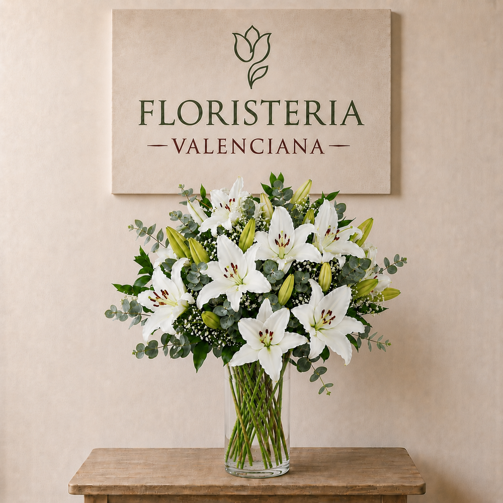 Bouquet of white lilies
