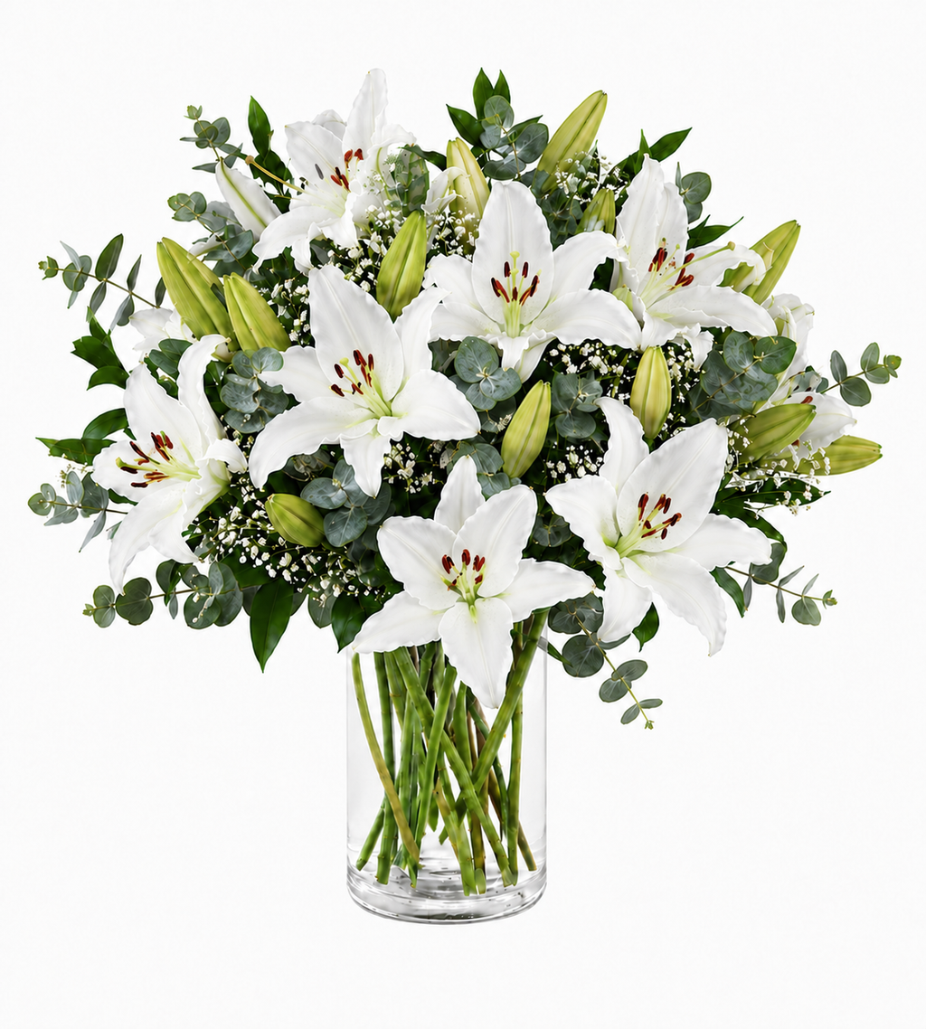 Bouquet of white lilies