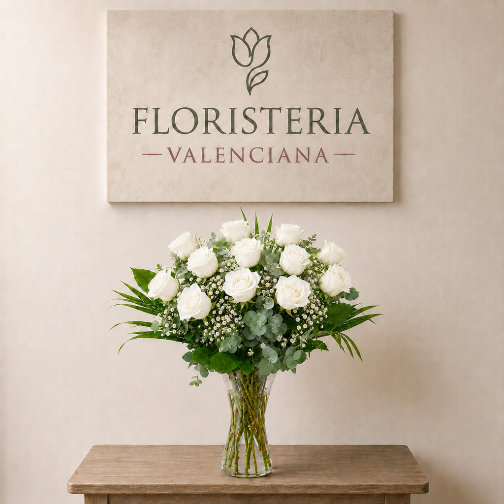 Long-stemmed white roses