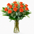 Long-stem orange roses