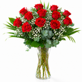 Long-stemmed red roses