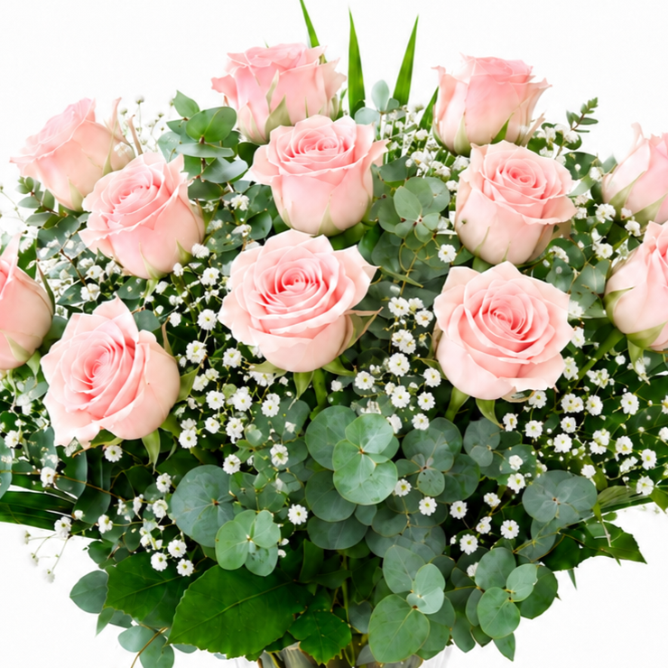 Long-stem pink roses