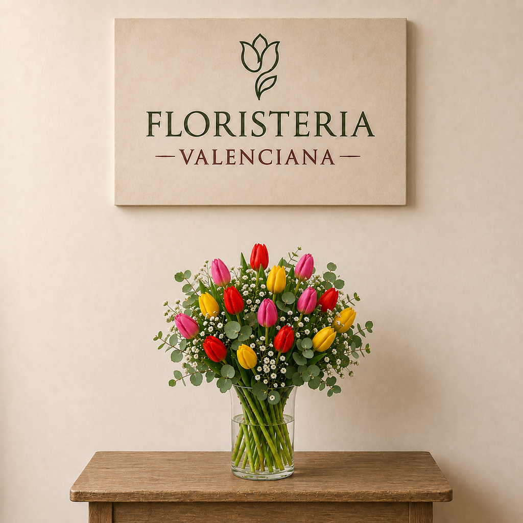 Multicolor tulip bouquet