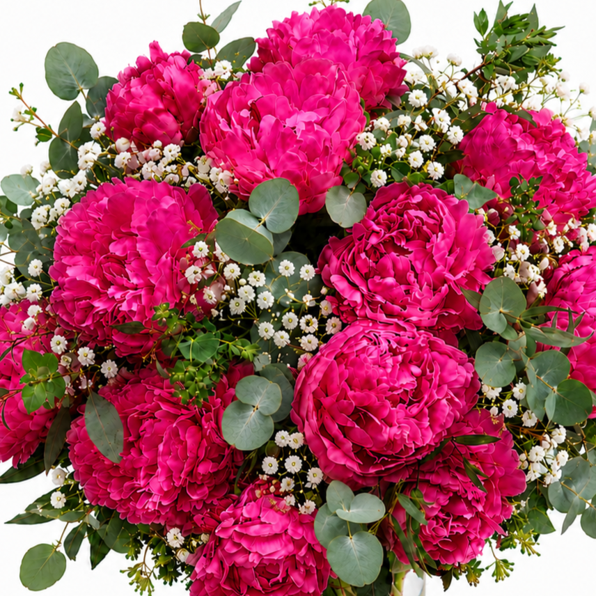 Magenta peony bouquet