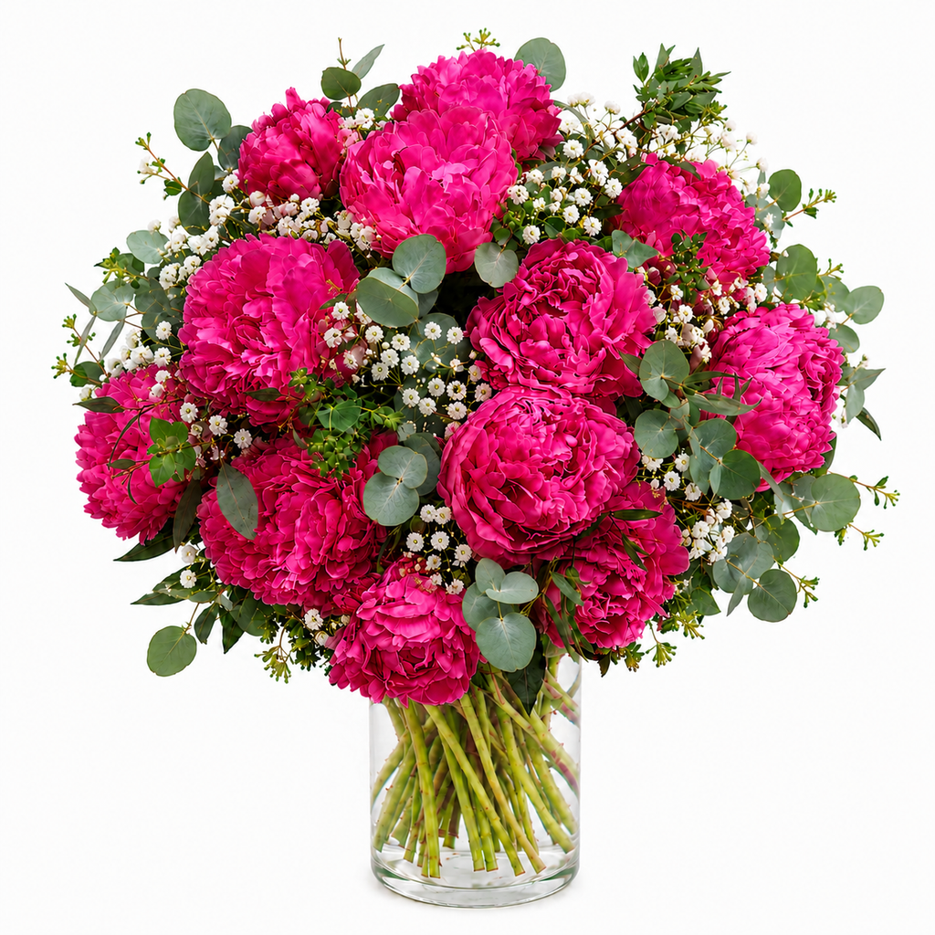 Magenta peony bouquet